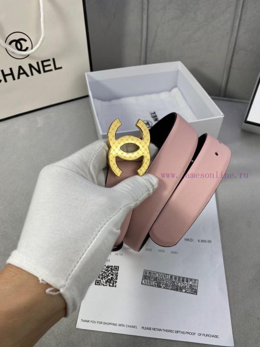 3.0cm width Chanel women's belt, new soft imported calf leather, supports NFC official websi me5yqfso - Image 6