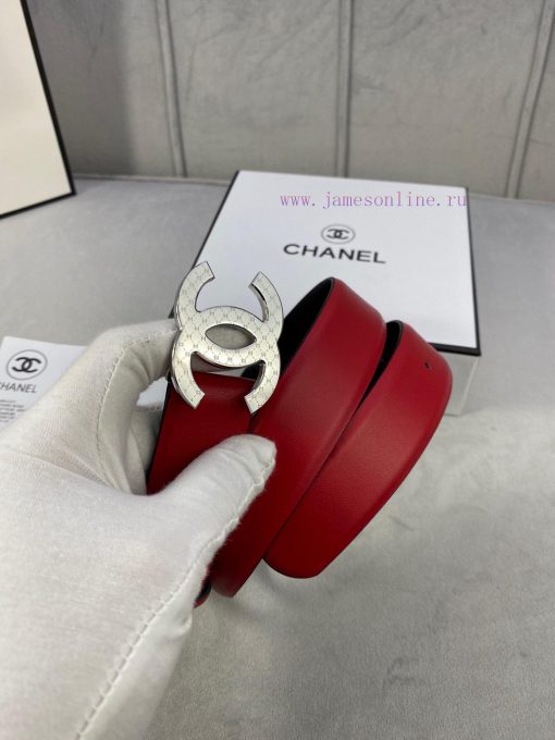 3.0cm width Chanel women's belt, new soft imported calf leather, supports NFC official websi wsec2lbx - Image 8