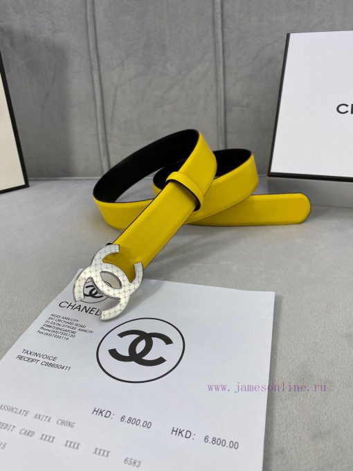 3.0cm width Chanel women's belt, new soft imported calf leather, supports NFC official websi ukvqpxcp - Image 4