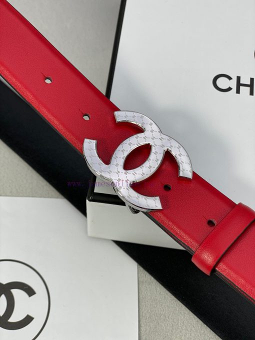 3.0cm width Chanel women's belt, new soft imported calf leather, supports NFC official websi wsec2lbx - Image 10