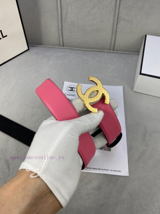 3.0cm width Chanel women's belt, new soft imported calf leather, supports NFC official websi los6m6yz - Image 6