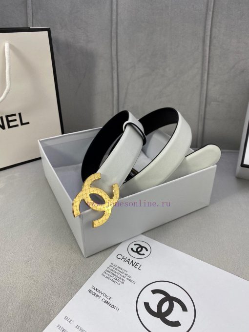 3.0cm width Chanel women's belt, new soft imported calf leather, supports NFC official websi cda7fjnq - Image 3