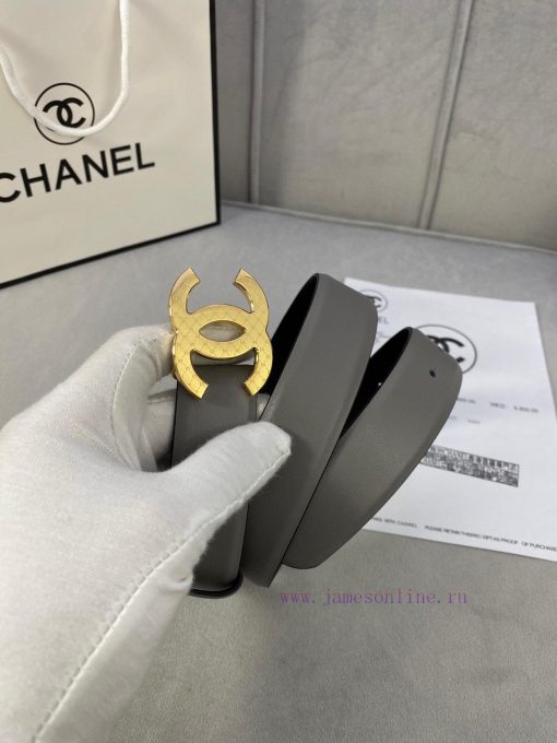 3.0cm width Chanel women's belt, new soft imported calf leather, supports NFC official websi r6qfgfg3 - Image 8