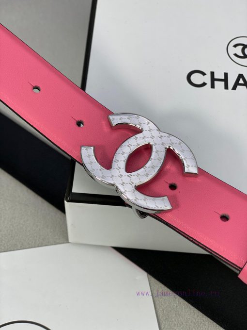3.0cm width Chanel women's belt, new soft imported calf leather, supports NFC official websi los6m6yz - Image 9