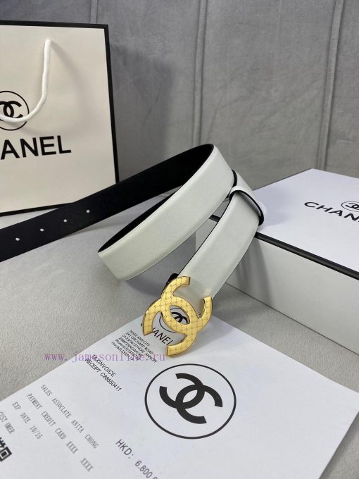 3.0cm width Chanel women's belt, new soft imported calf leather, supports NFC official websi cda7fjnq - Image 5
