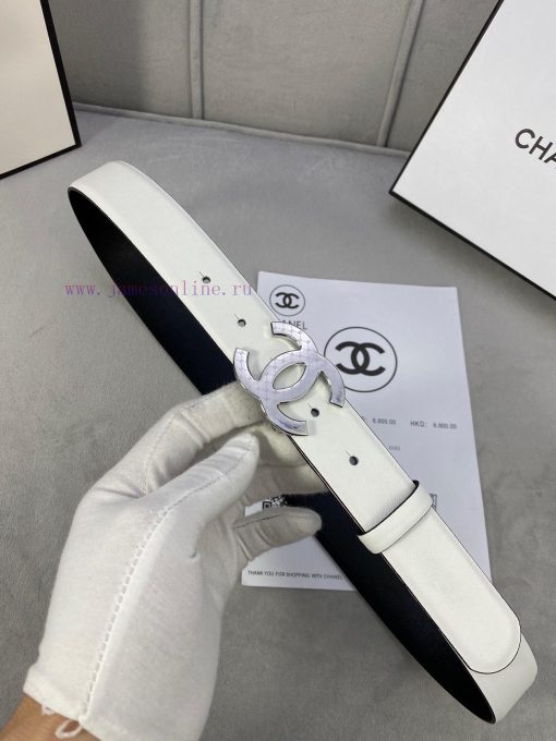 3.0cm width Chanel women's belt, new soft imported calf leather, supports NFC official websi cda7fjnq - Image 6