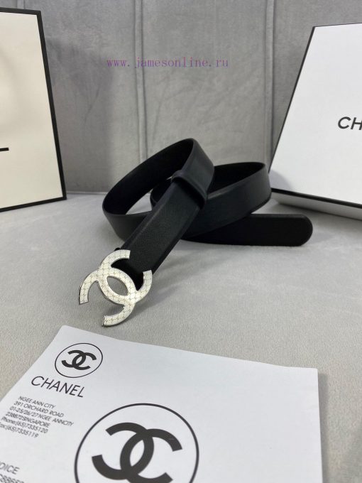 3.0cm width Chanel women's belt, new soft imported calf leather, supports NFC official websi 8usqnmg7 - Image 6