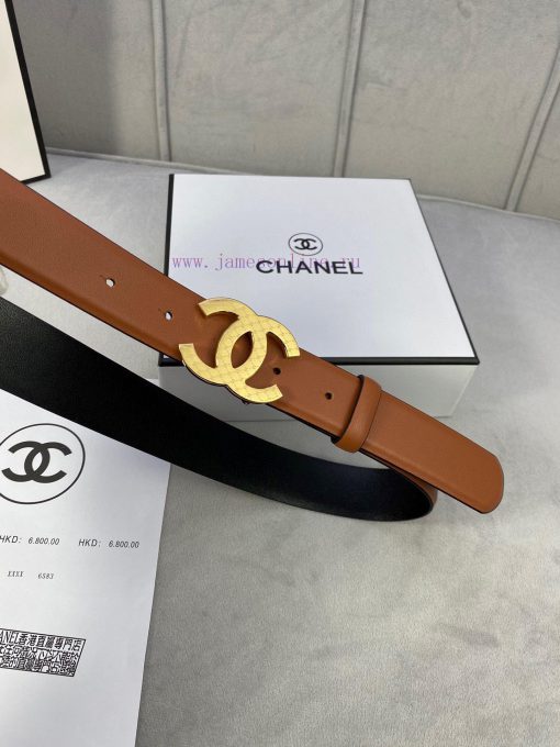 3.0cm width Chanel women's belt, new soft imported calf leather, supports NFC official websi 3t21lvz1 - Image 8