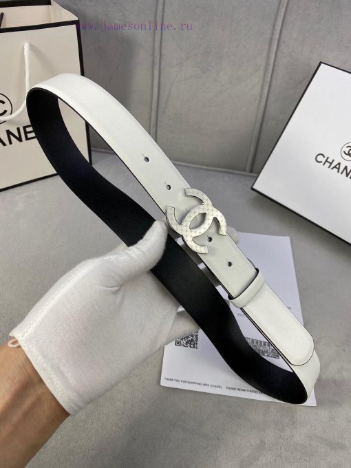 3.0cm width Chanel women's belt, new soft imported calf leather, supports NFC official websi cda7fjnq - Image 9