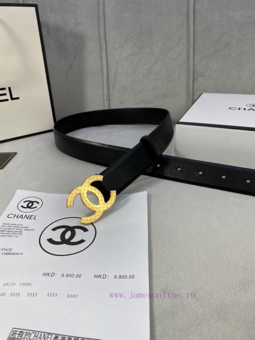 3.0cm width Chanel women's belt, new soft imported calf leather, supports NFC official websi 8usqnmg7 - Image 9