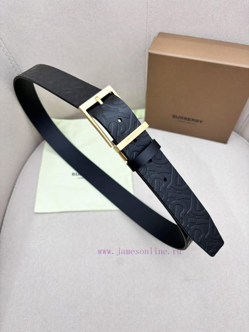 Burberry men's paired metal buckle, double-sided external waistband with top layer cowhide, 70q00kdp