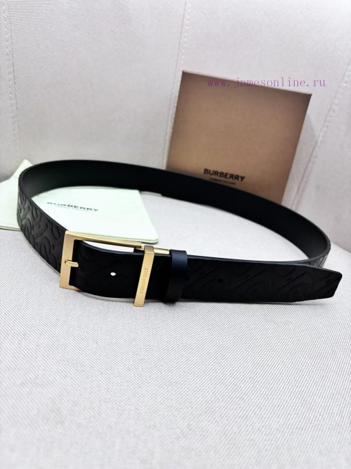Burberry men's paired metal buckle, double-sided external waistband with top layer cowhide, 70q00kdp - Image 3