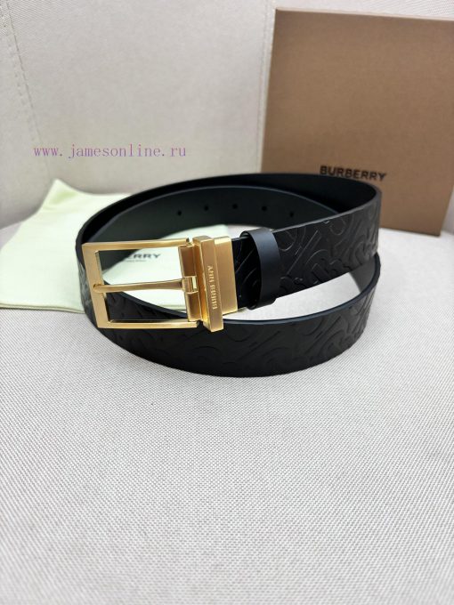 Burberry men's paired metal buckle, double-sided external waistband with top layer cowhide, 70q00kdp - Image 4