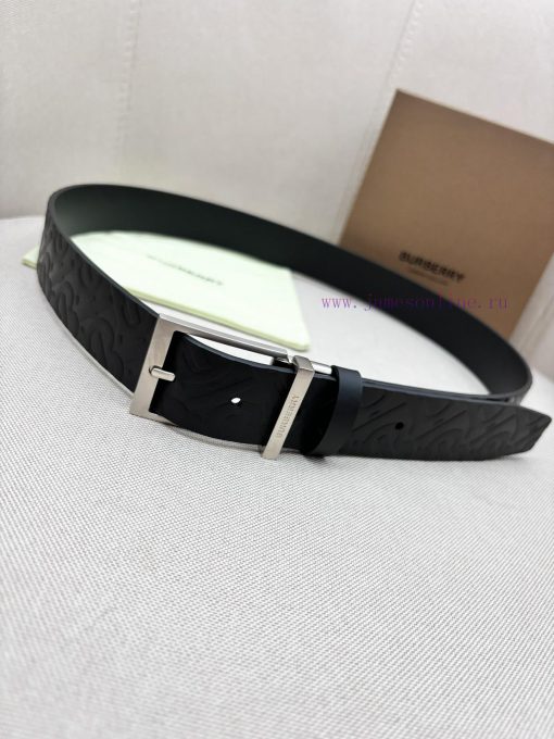 Burberry men's paired metal buckle, double-sided external waistband with top layer cowhide, s6q5w8uk - Image 3