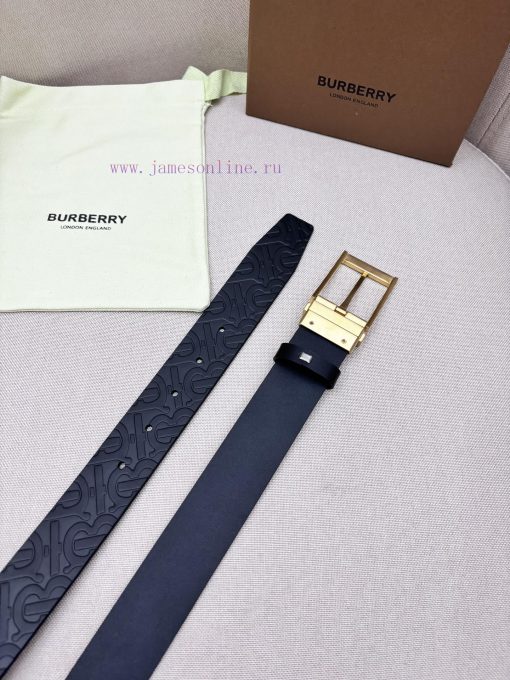 Burberry men's paired metal buckle, double-sided external waistband with top layer cowhide, 70q00kdp - Image 6