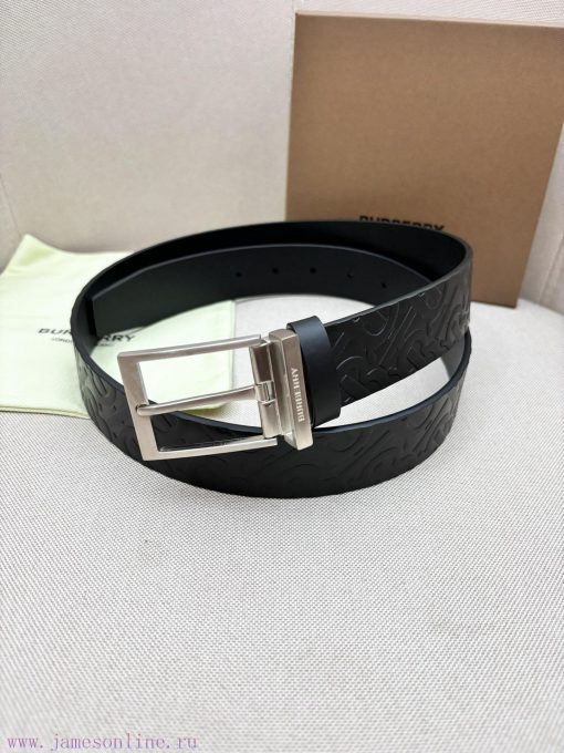 Burberry men's paired metal buckle, double-sided external waistband with top layer cowhide, s6q5w8uk - Image 4