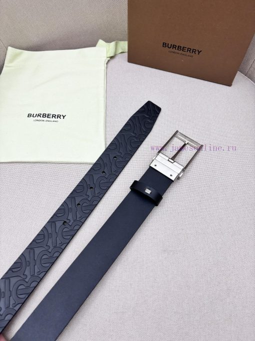 Burberry men's paired metal buckle, double-sided external waistband with top layer cowhide, s6q5w8uk - Image 6
