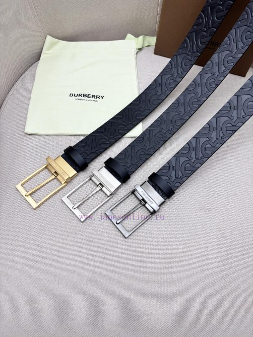 Burberry men's paired metal buckle, double-sided external waistband with top layer cowhide, s6q5w8uk - Image 7