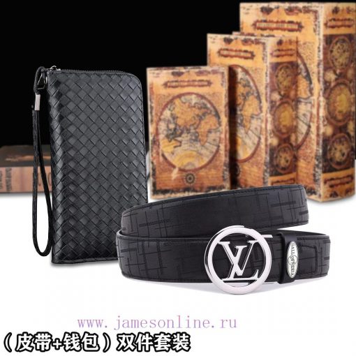 Belt and wallet two-piece setWooden box with accompanying picturesL @ V belt+wallet setBuckl ni54tq2z - Image 9