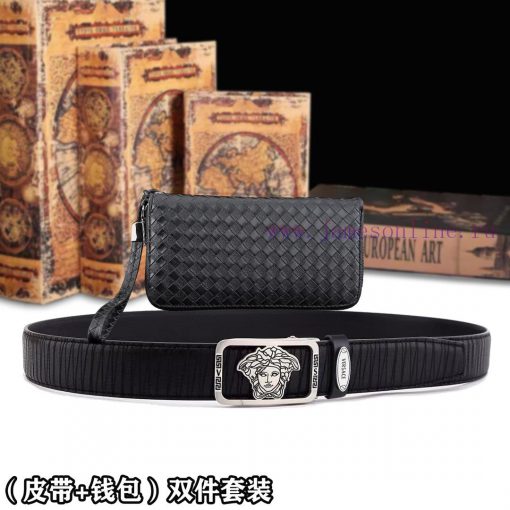 Belt and wallet two-piece setWooden box with accompanying picturesVERSACE Belt+Wallet SetBuc jnt1oy4t - Image 10