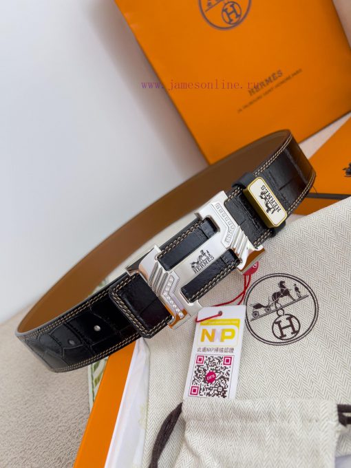 Hermes Hermes waist beltHanging buckle, classic pure steel material buckle head, double-side ci3n4hu6 - Image 5