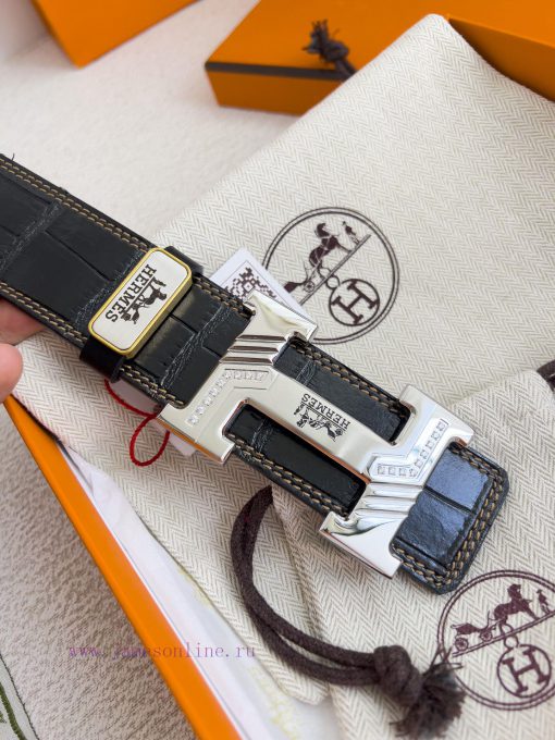 Hermes Hermes waist beltHanging buckle, classic pure steel material buckle head, double-side ci3n4hu6 - Image 7