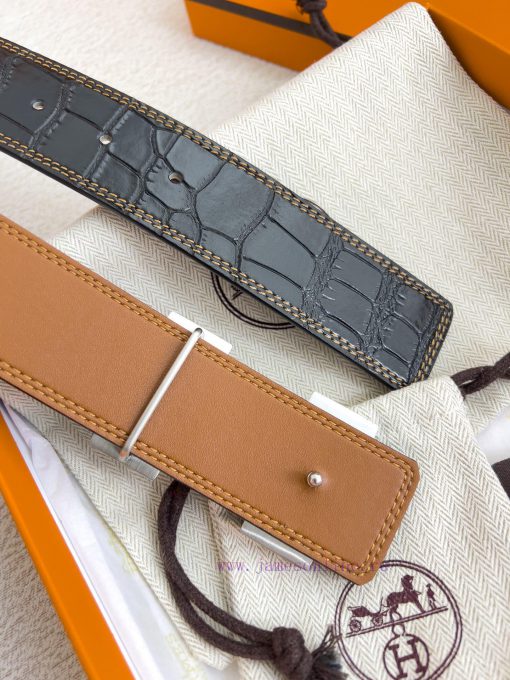 Hermes Hermes waist beltHanging buckle, classic pure steel material buckle head, double-side ci3n4hu6 - Image 8