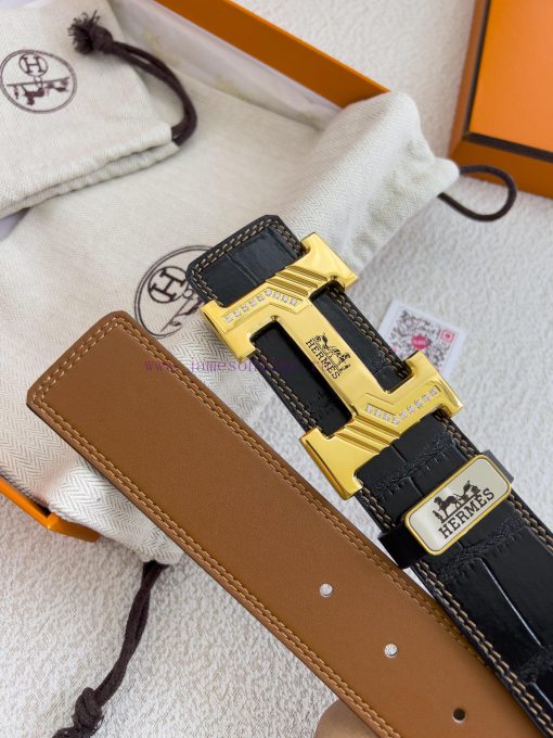 Hermes Hermes waist beltHanging buckle, classic pure steel material buckle head, double-side bm1qvelk - Image 9