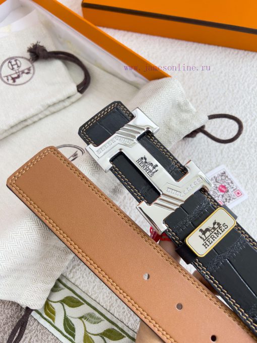 Hermes Hermes waist beltHanging buckle, classic pure steel material buckle head, double-side ci3n4hu6 - Image 9