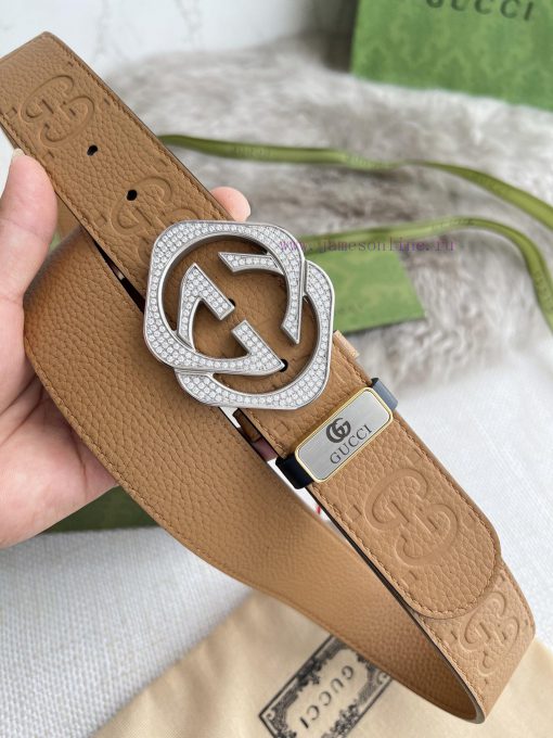 Gucci Gucci Belt ️ BeltHanging buckle, pure steel material with diamond studded buckle head, b4qiun37 - Image 4