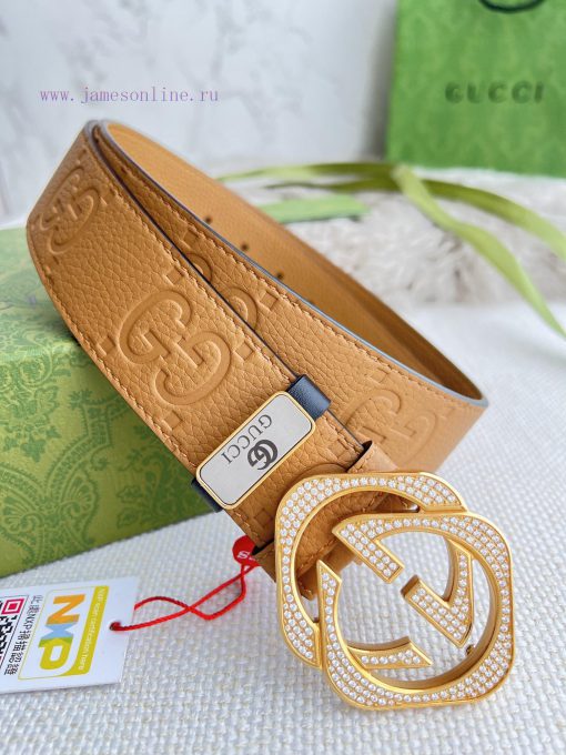 Gucci Gucci Belt ️ BeltHanging buckle, pure steel material with diamond studded buckle head, mb55932x - Image 3