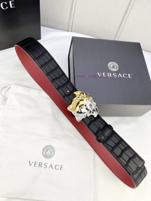 Width 4.0cm Versace is made of carefully selected imported cowhide. This deer leather belt i oo156lwu - Image 5