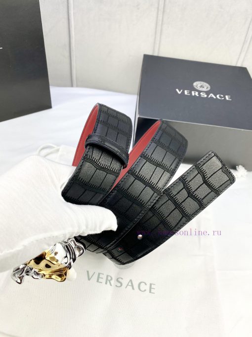 Width 4.0cm Versace is made of carefully selected imported cowhide. This deer leather belt i 3lbkuvrk - Image 6