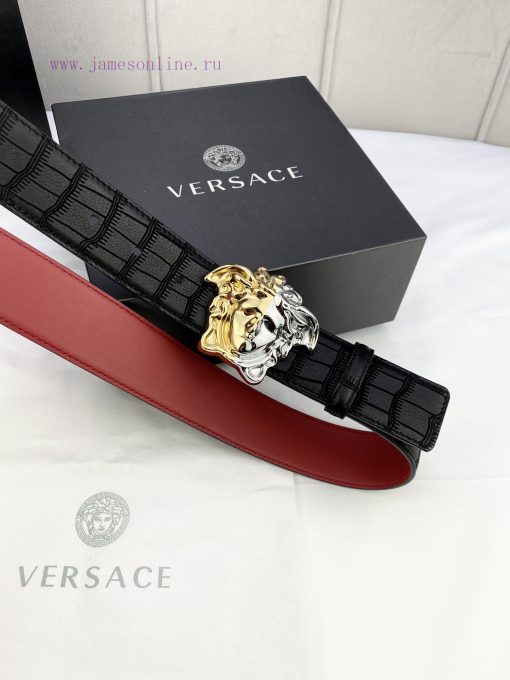 Width 4.0cm Versace is made of carefully selected imported cowhide. This deer leather belt i oo156lwu - Image 6