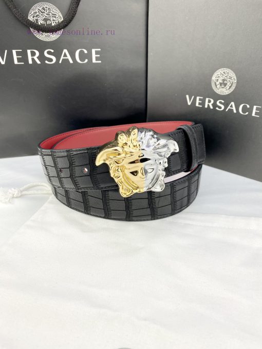 Width 4.0cm Versace is made of carefully selected imported cowhide. This deer leather belt i oo156lwu - Image 8