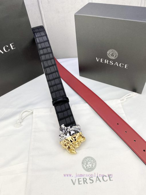 Width 4.0cm Versace is made of carefully selected imported cowhide. This deer leather belt i oo156lwu - Image 9