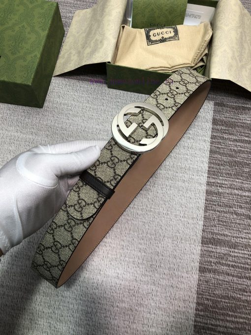 Gucci fabric, lined with a top layer of cowhide tree cream frosted bottom, paired with buckl 019fqea7 - Image 5