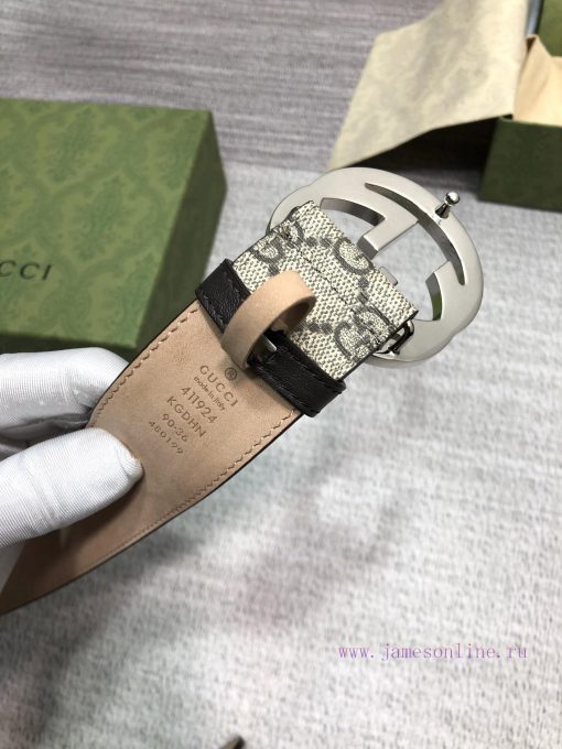 Gucci fabric, lined with a top layer of cowhide tree cream frosted bottom, paired with buckl 019fqea7 - Image 9
