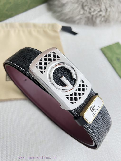 Gucci Gucci Belt ️ BeltHanging buckle, pure steel material buckle head, top layer cowhide, p vfji95ro - Image 3
