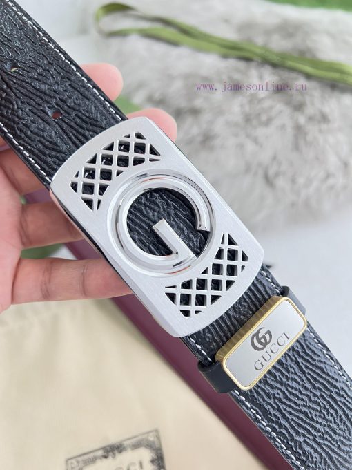 Gucci Gucci Belt ️ BeltHanging buckle, pure steel material buckle head, top layer cowhide, p vfji95ro - Image 4
