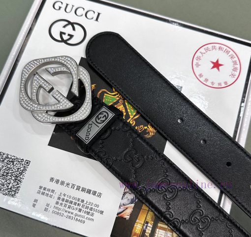 Belt Gucci Gucci ️ Diamond studdedBelt made of 100% head layer cowhide, guaranteed genuine l 0kpp5d63 - Image 10