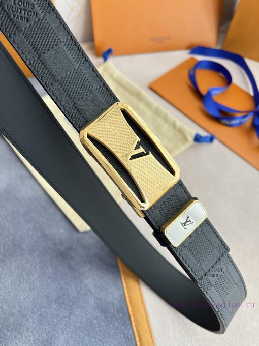 LV... Louis Vuitton Belt ️ Automatic BeltAutomatic buckle, made of pure steel material, with cad3mm5v - Image 5