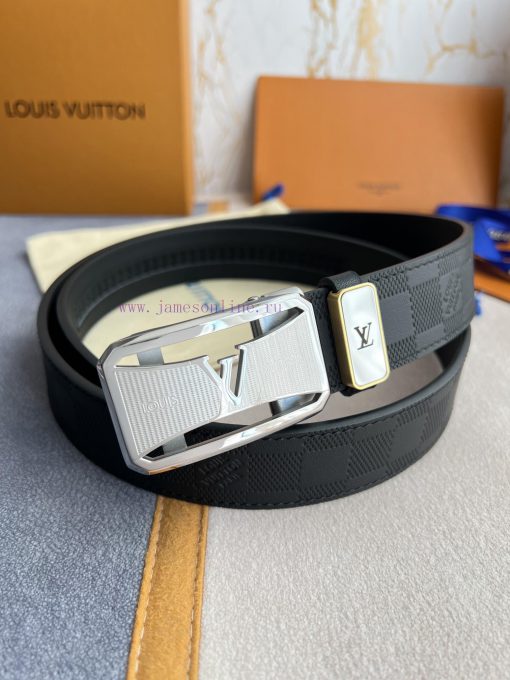 LV... Louis Vuitton Belt ️ Automatic BeltAutomatic buckle, made of pure steel material, with a1x351y8 - Image 7