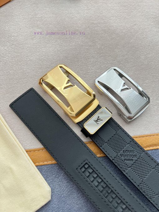 LV... Louis Vuitton Belt ️ Automatic BeltAutomatic buckle, made of pure steel material, with a1x351y8 - Image 10
