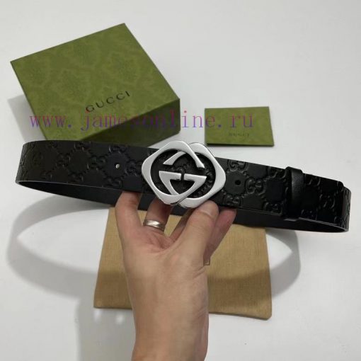 Gucci original double-sided cowhide with pure copper electroplating, 4.0cm. Scan the belt ta a39zjz7f - Image 3