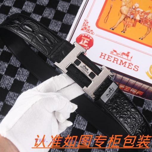 Men's belt HermesMen's leather belt is made of 100% head layer cowhide, ensuring that the 24 ltd7578a - Image 5