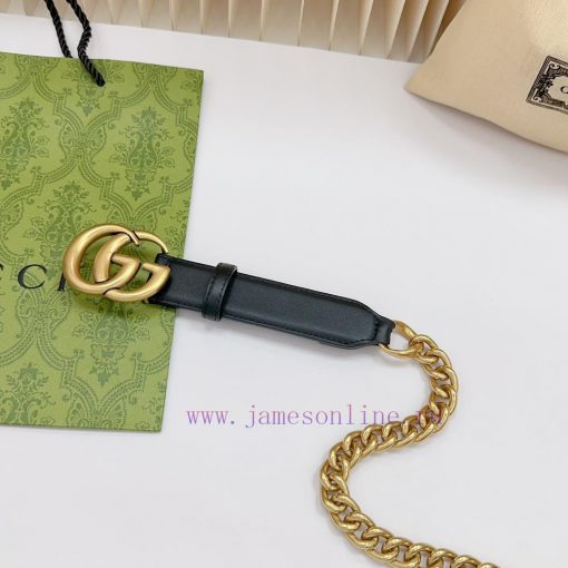 3.0cm Gucci new belt, double-sided top layer cowhide material, length 0.75.80.85.90. Euro, c isohr9cc - Image 3