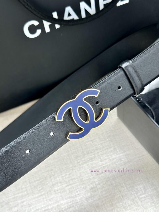 Width 3.0cm Chanel imported soft calf leather with clear grain, accessories gold silver/meta bc6mvozz - Image 3