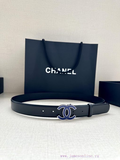 Width 3.0cm Chanel imported soft calf leather with clear grain, accessories gold silver/meta bc6mvozz - Image 6
