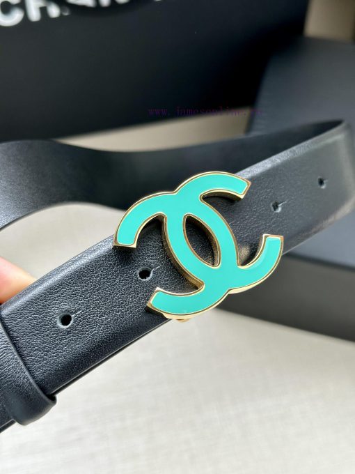 Width 3.0cm Chanel imported soft calf leather with clear grain, accessories gold silver/meta yz5o4s7y - Image 3